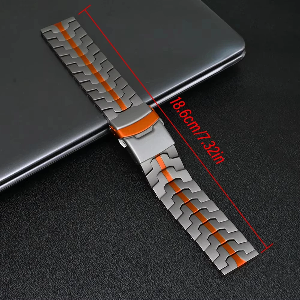 Luxury 22mm Titanium Metal Watch Strap - Color 2/Sport Watchband Bracelet