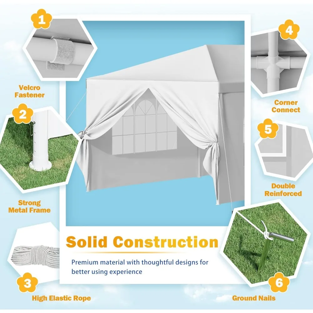 Party Tent 10'x30' Outdoor Wedding Canopy Tents with Removable Sidewalls Heavy Duty Event Booths Waterproof Gazebo Shelter 4