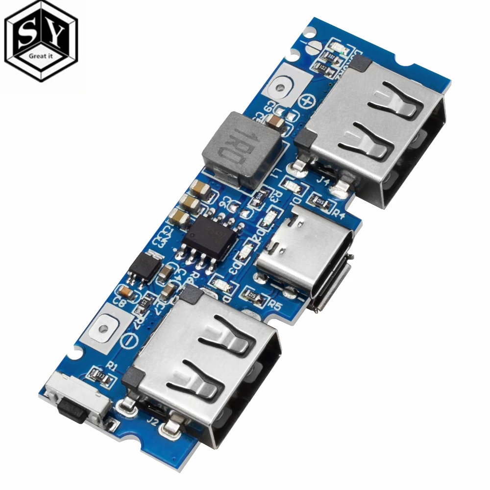 마이크로/C 타입 USB 듀얼 USB 18650 부스트 배터리 충전기 보드, 모바일 파워 뱅크, 휴대폰 DIY용 액세서리, 5V 2.4A