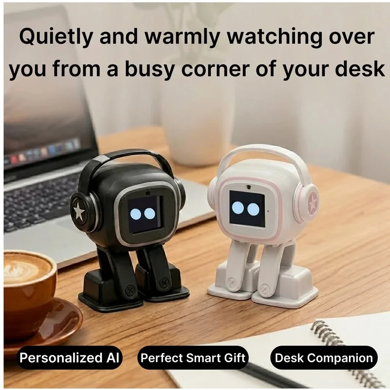 AI Interactive Desktop Mini Robot, Multilingual Smart Chat Companion, Dancing Robot with Rechargeable Skateboard, Creative 6