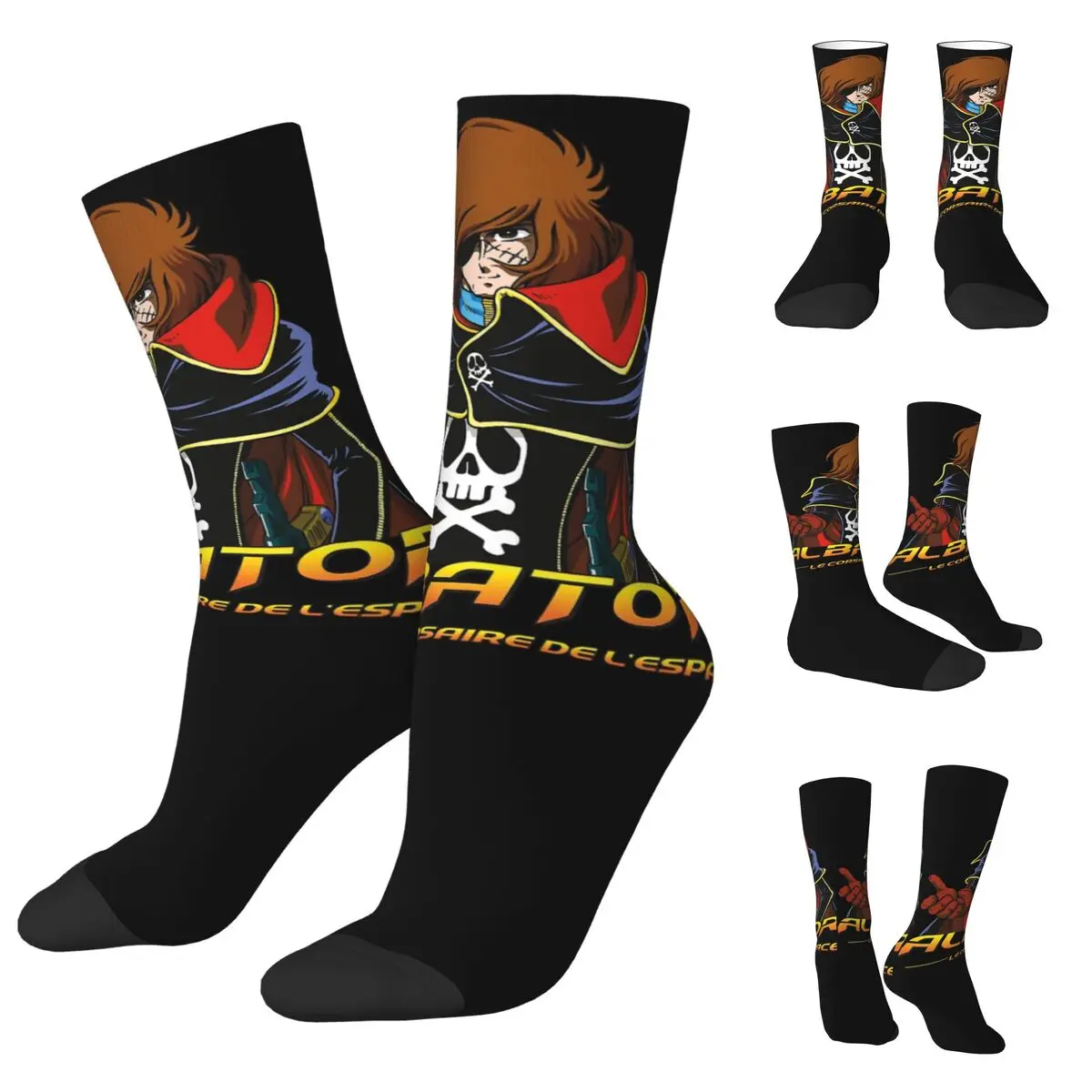 Space Pirate Captain Harlock Albator Men and Women printing Socks,lovely Applicable throughout the year Dressing Gift