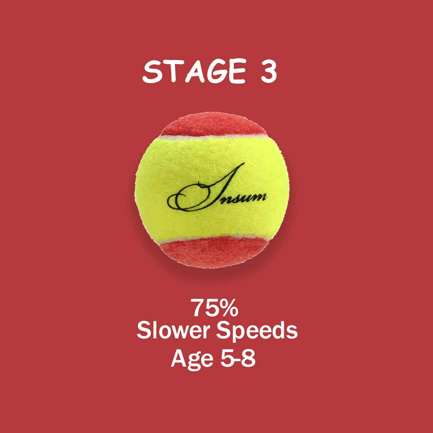 Junior Kids Tennis Balls,3 Pack Practice Tennis Balls, 75% Slower Speed,Low Compression Child Training (Transition) Balls