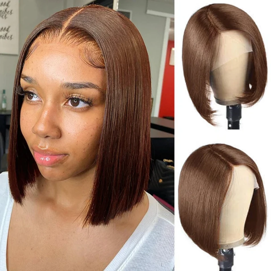 Miss Rola13X4 Lace Frontal Human Hair Bob Wigs Brazilian Remy Hair Straight Bob Wig 1B30 1B99J 1B27 99J Lace Wigs 180% Density