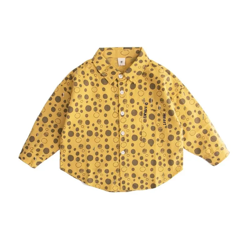 Children's Long Sleeve Cotton Shirt Loose Fit Top For Boys And Girls Spring Autumn Collection Casual Clothing