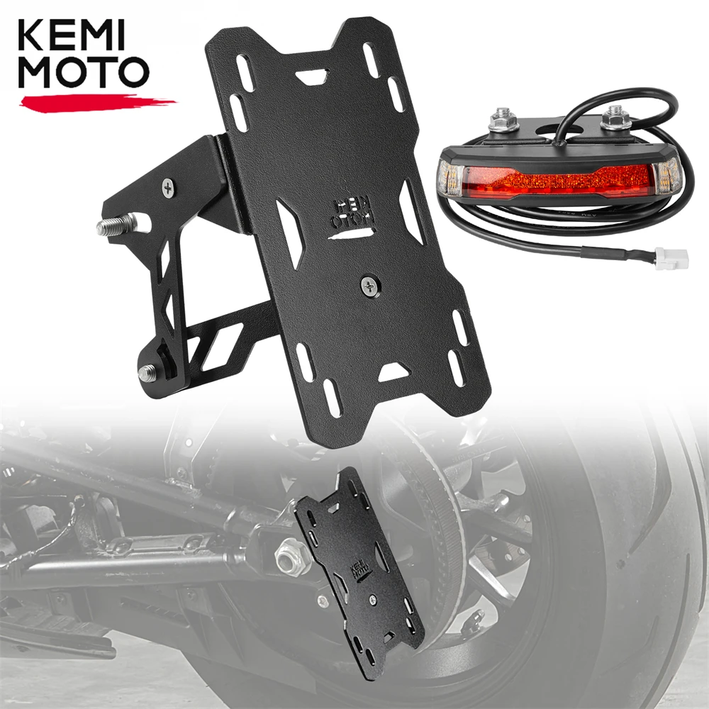 Motorcycle License Plate Holder Adjustable with Turn Signal Brake Light for Sportster S