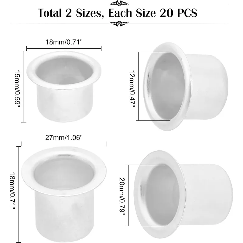 Kerzenhalter Einsätze Aluminium - 30 Stück Einweg Adapter Für Kerzen