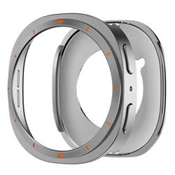 Enhanced Metal Case - Shockproof Screen Protector Bumper Shell - Galaxy watch 8 40mm (Gray orange)