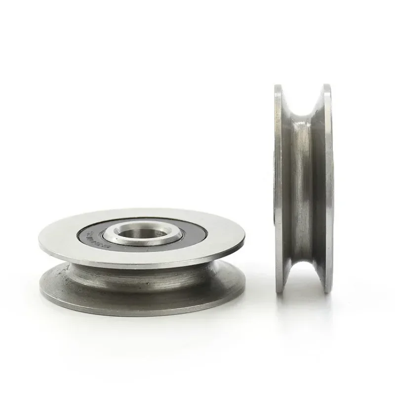 6301RS bearing steel bearings 10x50x13/12*50*13mm U grooves V round bottom 5cm pulley 6mm guide wheel wire rope lifting wheel