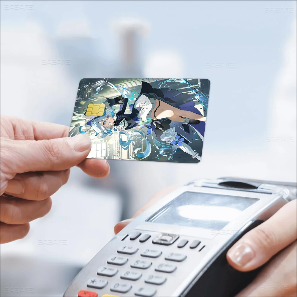 Game F-Furina G-Genshin I-Impact Game Anime Sticker Film Skin Cover Case For Small Large No Chip Debit Credit Card Front Side