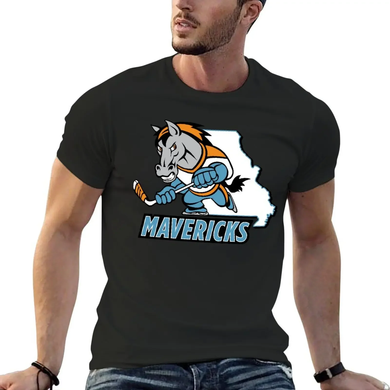 KANSAS CITY MAVERICKS T-shirt boys whites Blouse funnys black t-shirts for men