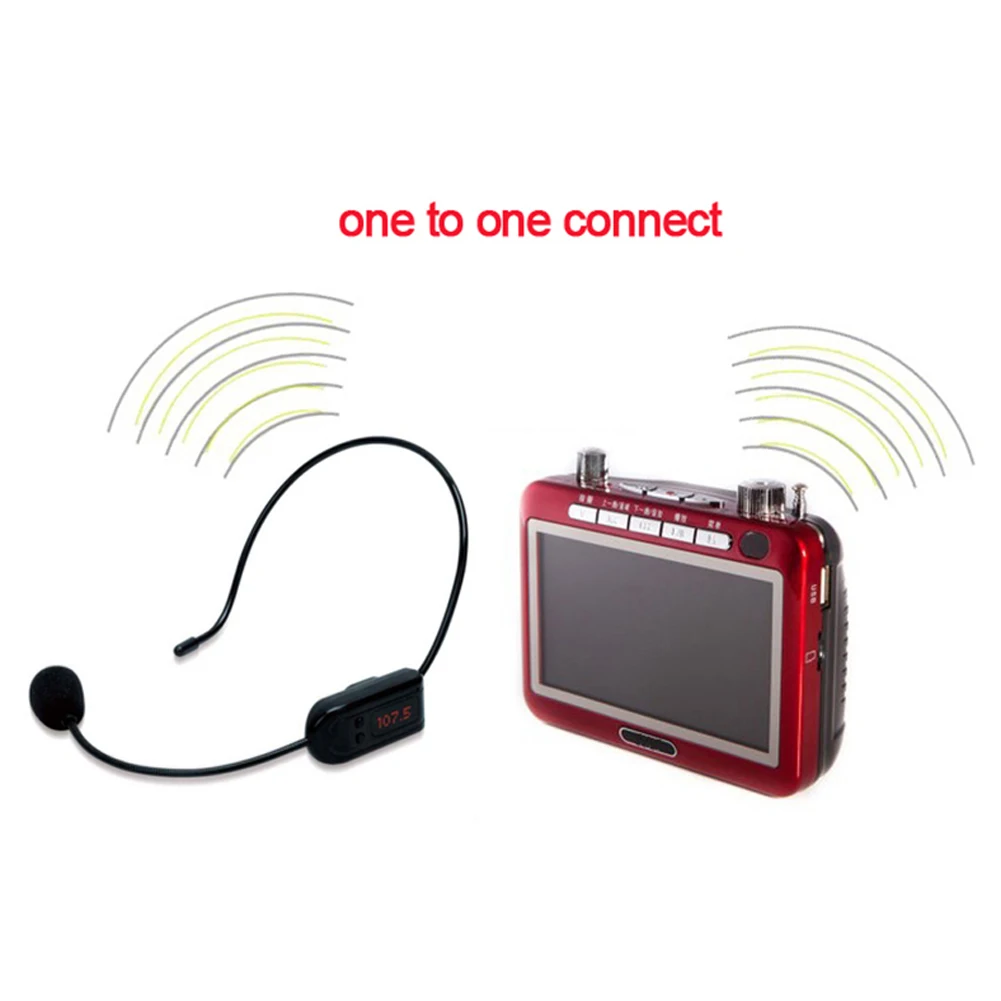 무선 헤드셋 정전식 마이크 마이크 시스템, 교육 놀이 용품 리시버 포함, 87.0-108 MHz