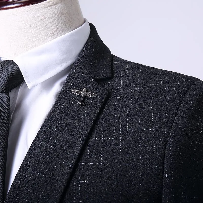 explosive new fashion lapel suit three-piece business professional formal wear handsome men exclusive