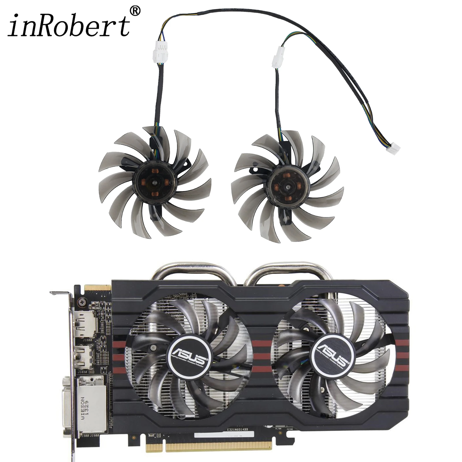 Per Asus Gtx 660 750 760 1050Ti R7 260X Ventola Della Scheda Video 75Mm Fd7010H12S R7260X Ventole Di Raffreddamento Della Scheda Grafica Di Ricambio