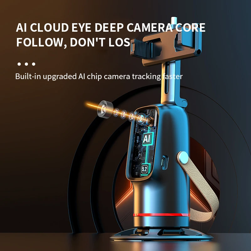 Q03 Auto Face Tracking Tripod Horizontal and Vertical Screen Switching 360 Rotation Follow-up Gimbal Stabilizer AI Smart Gimbal