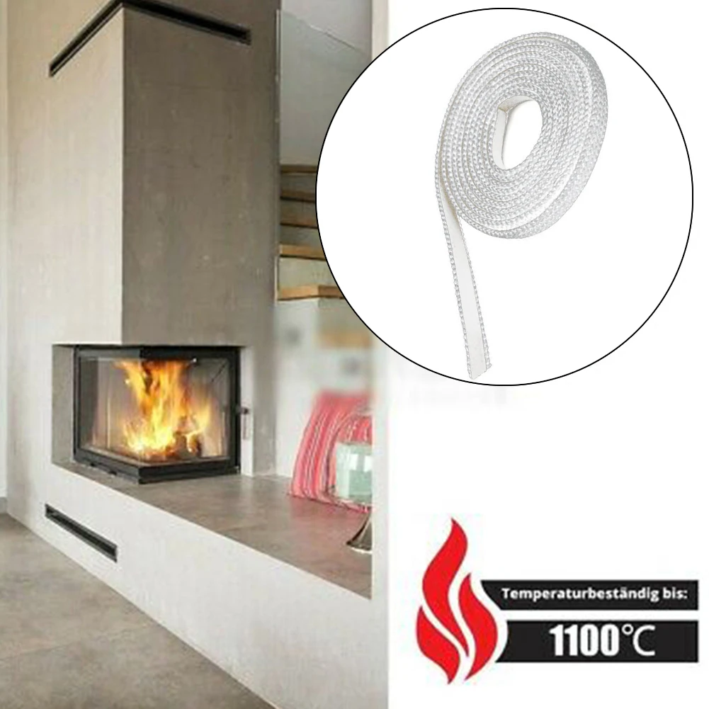 Fiberglass Seal Stove Fire Rope Black Self Adhesive Flat Stove Rope Replacement Fireplace Sealing Cord Wide 3mm*10mm wood burning stove seal,fiberglass rope