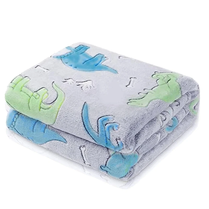 

Dinosaur Blanket For Boys, Glow In The Dark Blanket For Kids, Toddler Blanket For Boys, Dinosaur Gifts For Boys/Kids