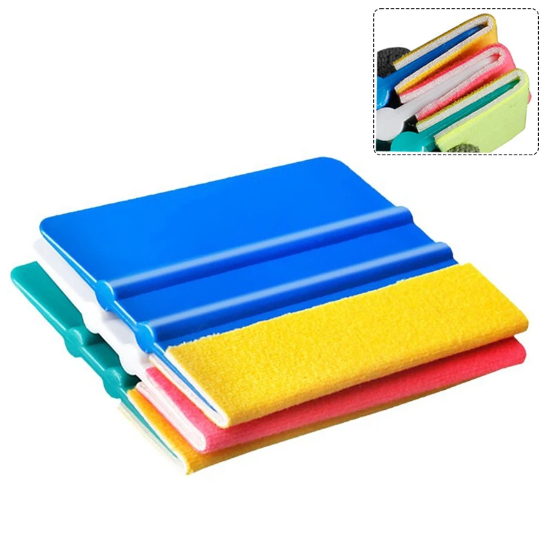 

TOFAR Vinyl Applicator Microfiber Felt Squeegee Window Film Tinting Car Accessories Vinyl Wrap Tool No Scratch Hard PP Scraper