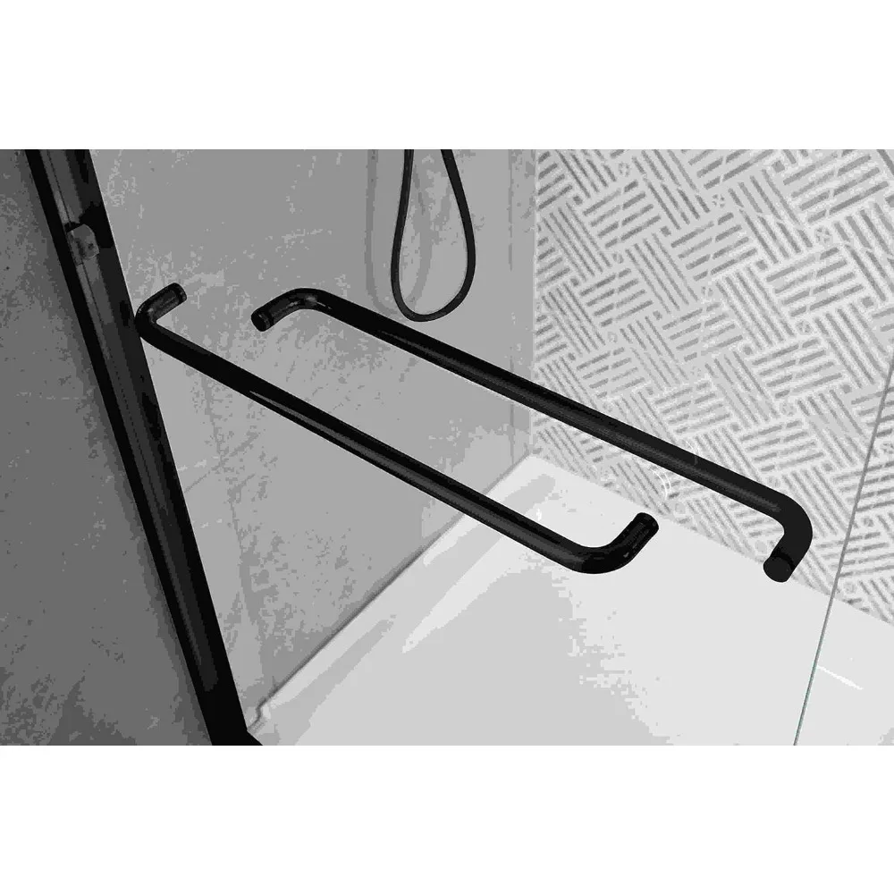 Shower Door 56-60 in W X 72 in H, Black Sliding Shower Glass Door Adjustable Semi Frameless Shower Door 3