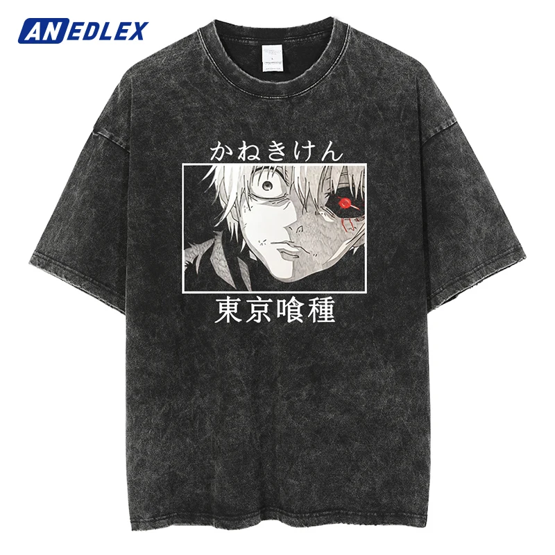 

Hip Hop Men Black Vintage Tops T Shirt Streetwear Japanese Anime T-Shirt Harajuku Tshirt Summer Short Sleeve Cotton Loose Tees