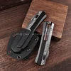 FOOHKNIFE VERSION GK SERIES MICRO Tactical TECH Gear Mirror & Stonewash Surface D2 Steel CNC 6061 Aluminum Titanium Clip 3