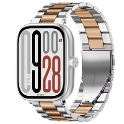 Elegant Metal Strap - Premium Stainless Steel Bracelet for Redmi Watch 6 (Silver rose gold)
