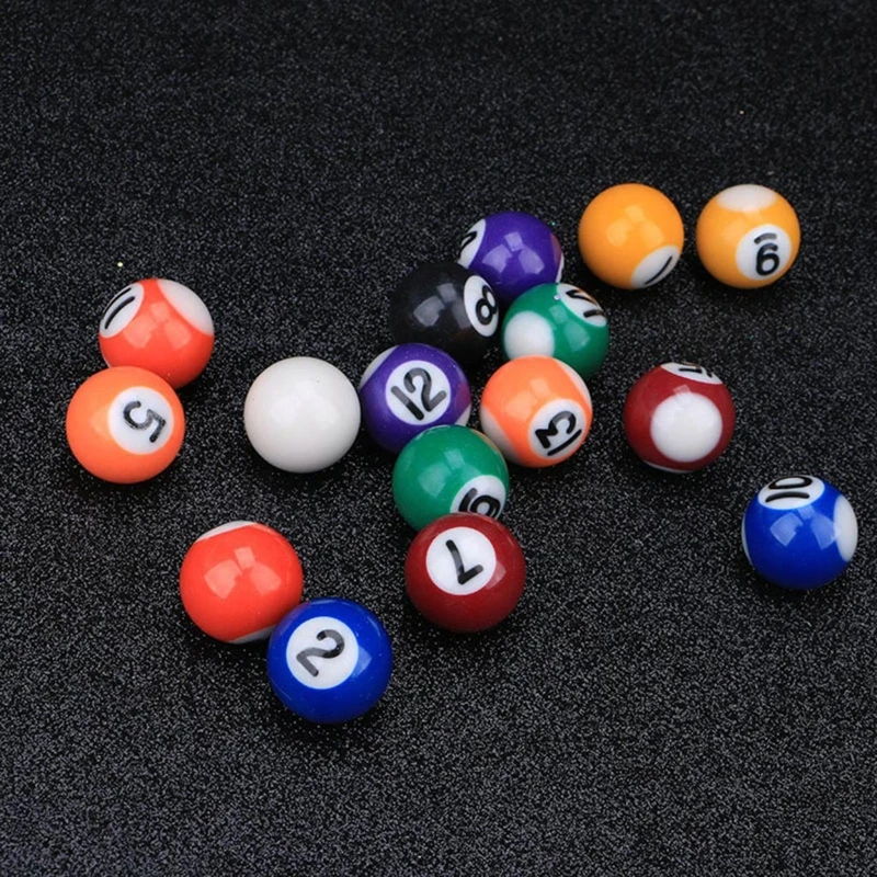 16Pcs/pack Mini Pool Ball Polyester Resin 25MM/32MM/38MM Children Billiards