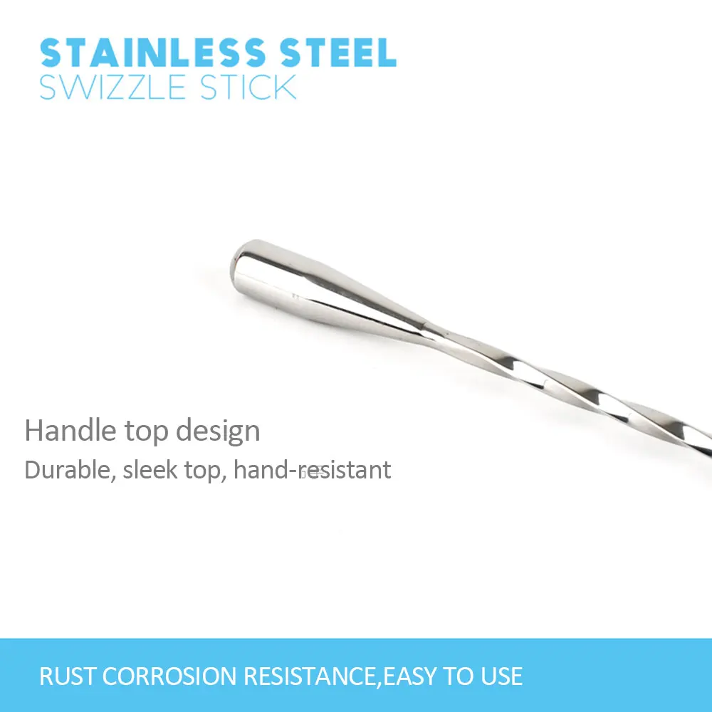 Cocktail Drink Shaker Long Handled 304 Stainless Steel Coffee Spoon Ice Cream Dessert Tea Stirring Spoon Bar Kitchen Accessories