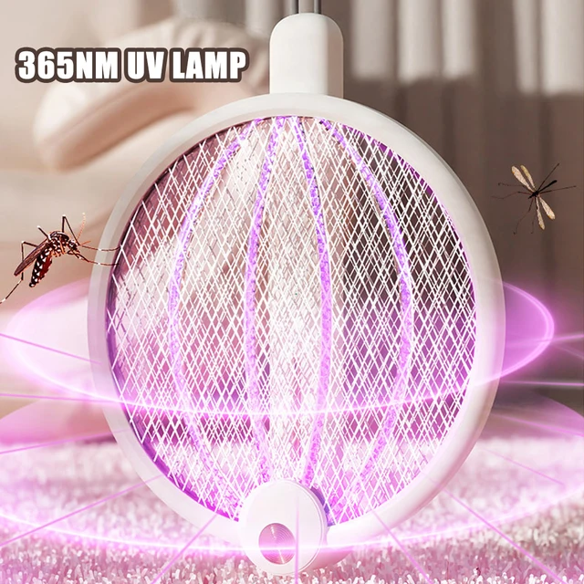 2 Az 1 -Ből Elektromos Szúnyog Gyilkos Lámpa Uv Könnyű Hibás Zapper Csapda Usb Újratölthető Nyári Légy Swatter Rovar Ütő - Image 4