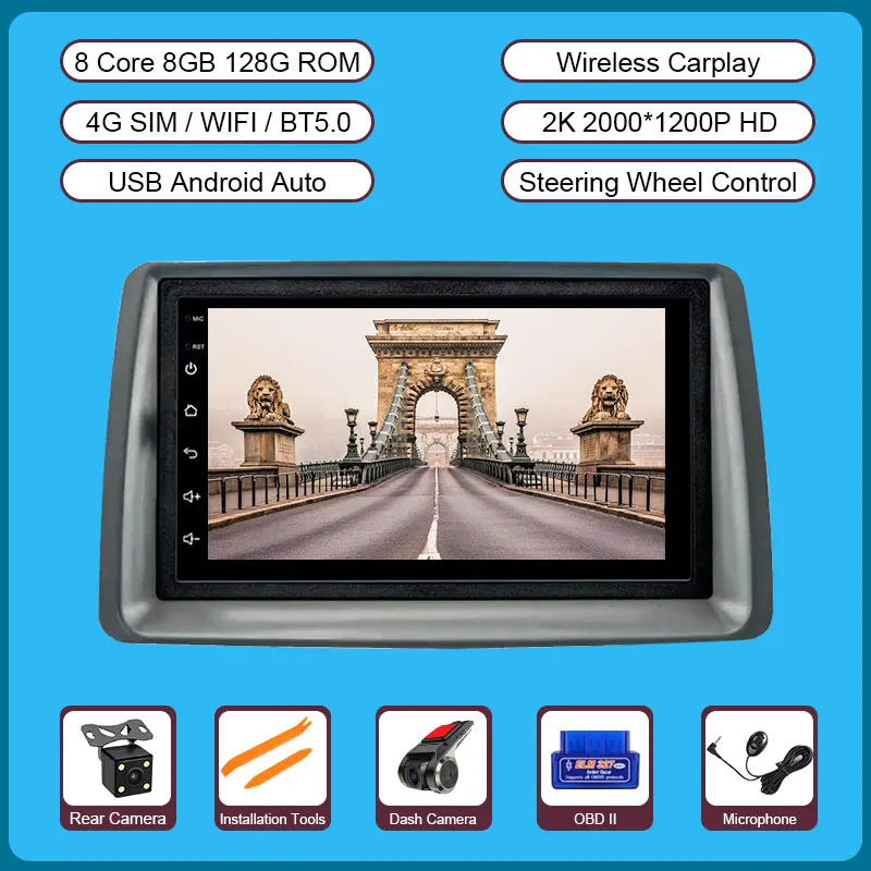8Core 4+64G Android 14 Autoradio Für Opel Corsa E Adam GPS Navi WIFI