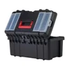 22-Inch Heavy-Duty Black Tool Box with Clear Lid Organizers Removable Utility Tray Carrying Handle 5