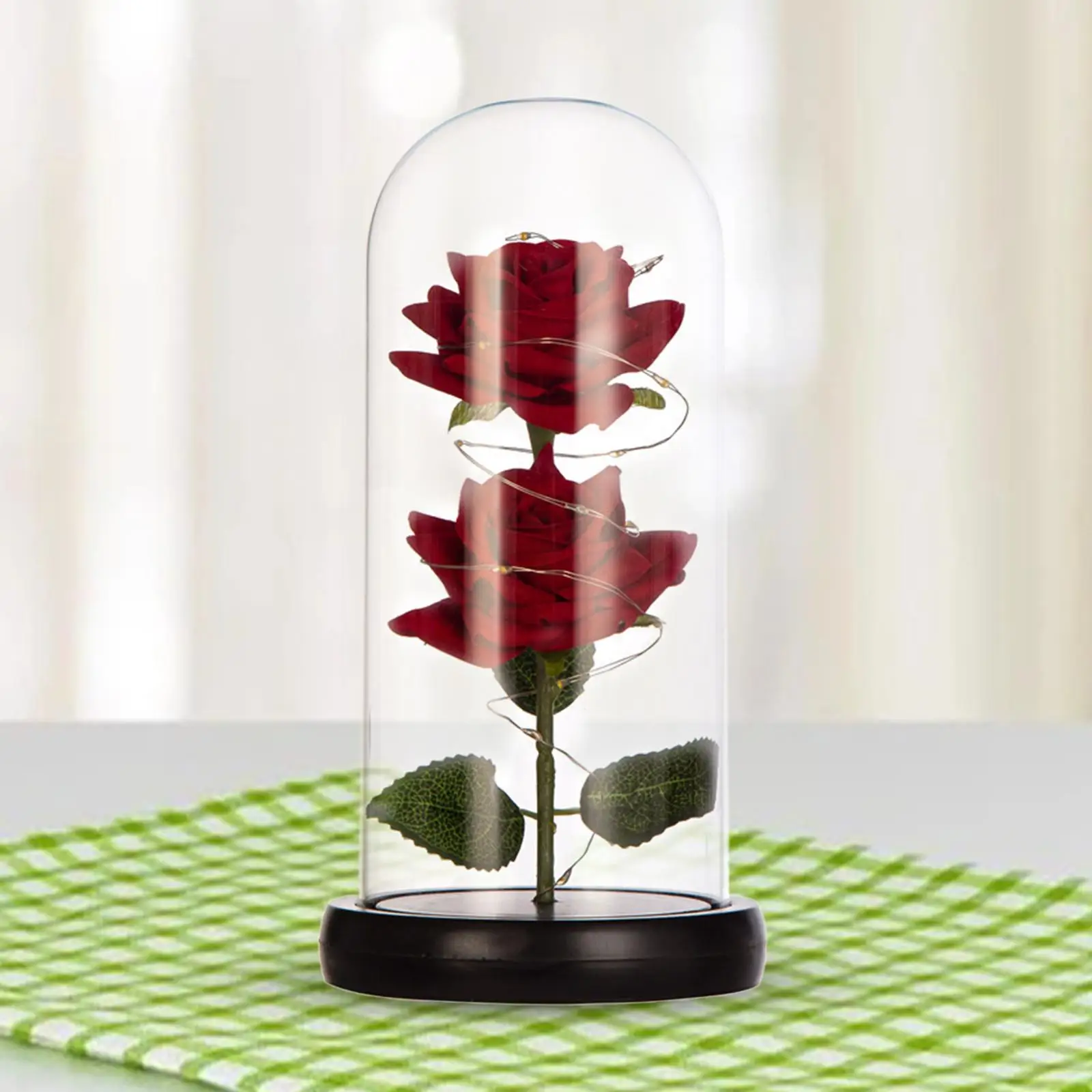 Rose Flower Gift for Women Valentines Day Gift for Mom Artificial Anniversary Gift Valentines Day Decor with Lights Table Lamp