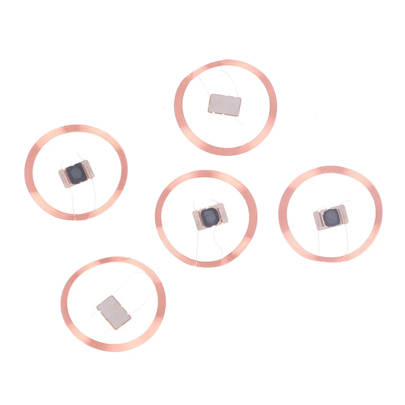 5Pcs 21.6mm 13.56MHZ UID IC Card ID Rewritable Changeable Chip Keyfob RFID Self-adhesive coil