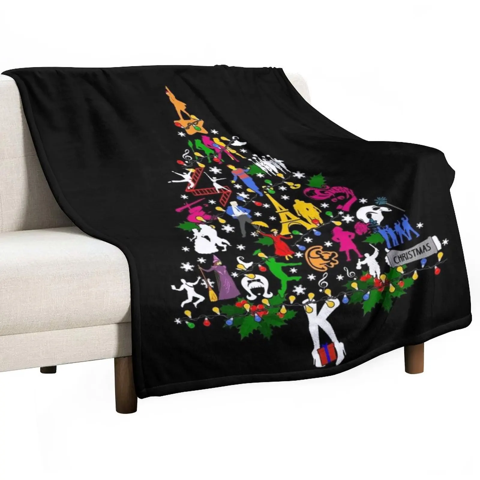

Ugly Broadway Christmas Tree Throw Blanket blankets ands Beach Warm Designers Blankets