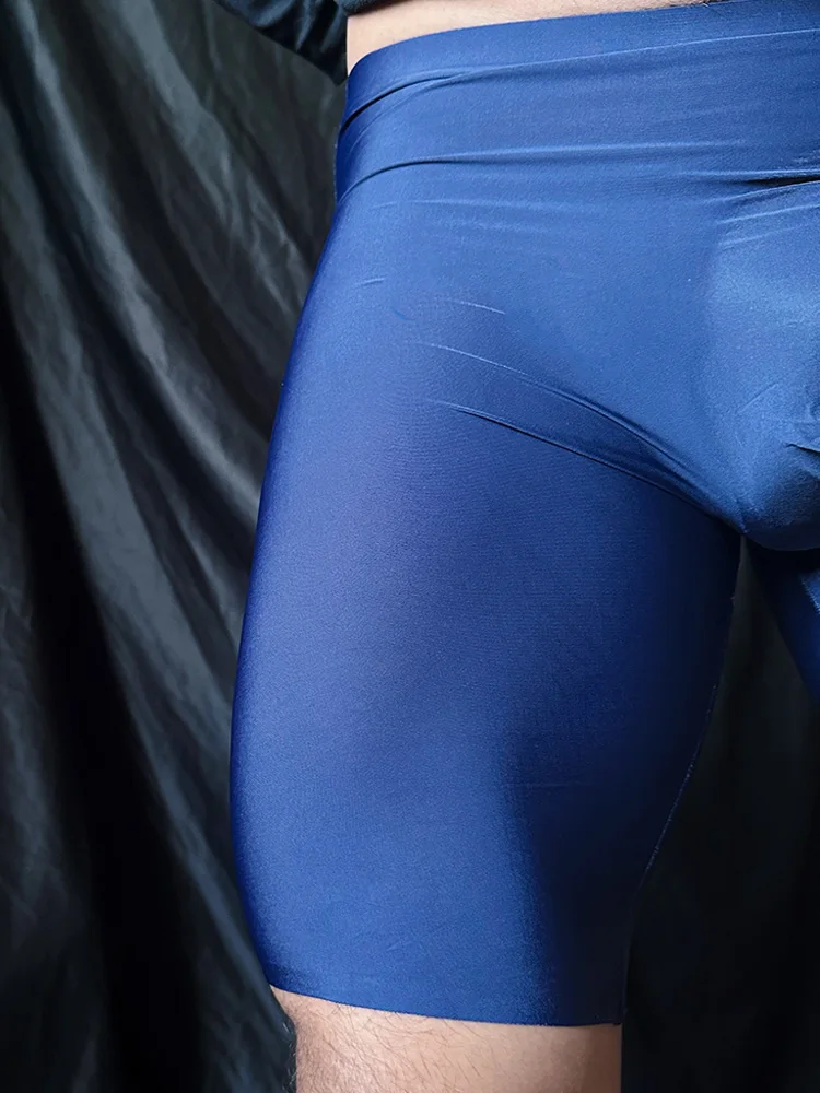 

Men's Sports Boxer Anti Wear Plus Size Ice Silk Long Leg Underwear Cadeau Homme Shorts Masculino Silky Lightweight Boxershorts