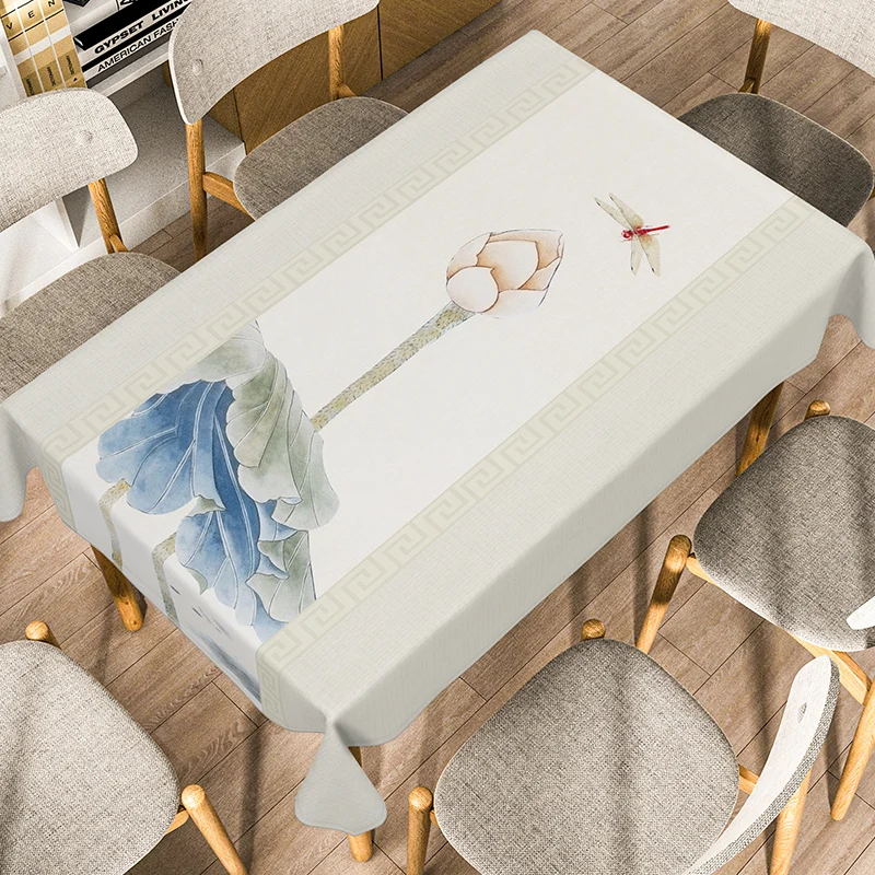 Chinese Zen Ancient Style Landscape Painting Tablecloth Home Table Decoration Dinner Tablecloth Retro Rectangular Tea Table Mat 2