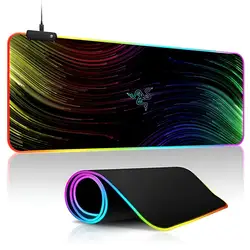 Enhanced Gaming Mouse Pad with RGB LED Lighting - Large 40x90cm Desk Mat for Ultimate Performance and Immersion (BLACK - 2)