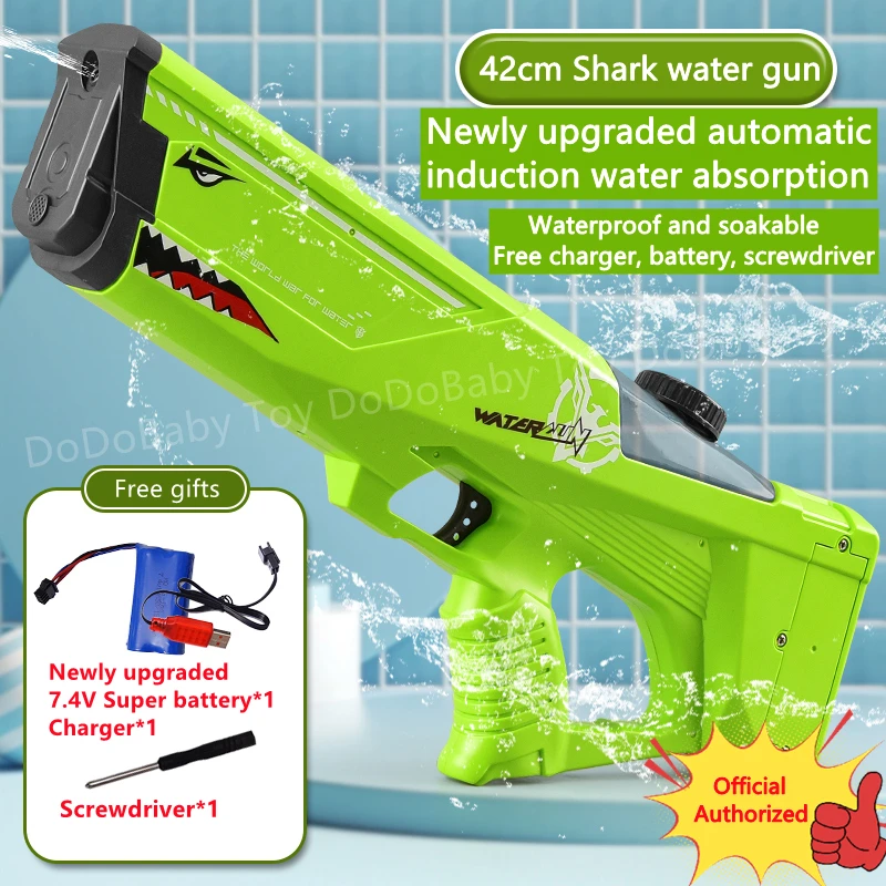 Big Electric Shark Water Guns Toy Adult Pistola Ad Acqua Automatica Ad Alta Pressione Beach Pool Games Summer Outdoor Toys For Children Boys