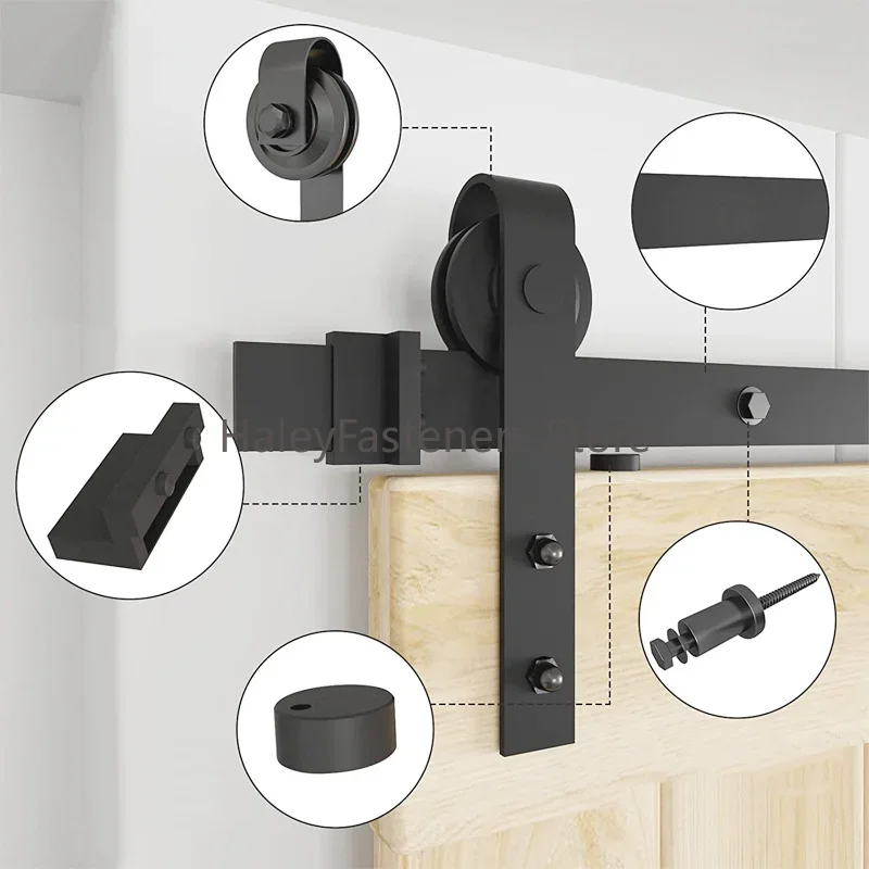 Barn Door Rail Warehouse Stay Roller Sliding Guide Scroll Wheel Home Floor Hanger Accessory See Kit 1 Set