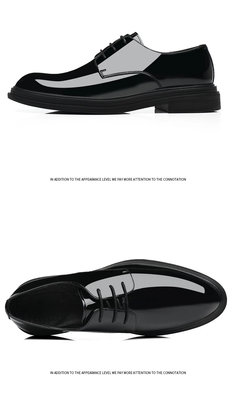 Martini Business Height Dress Shoes – Patent Derby Design