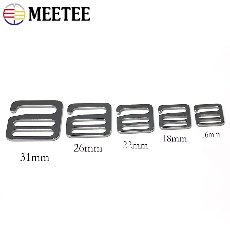 Stainless Steel G Hooks Buckles 3/5/10Pcs 16-31mm Backpack Strap Adjust Clasp Luggage Bag Tri-slider Buckle Hardware Accessory