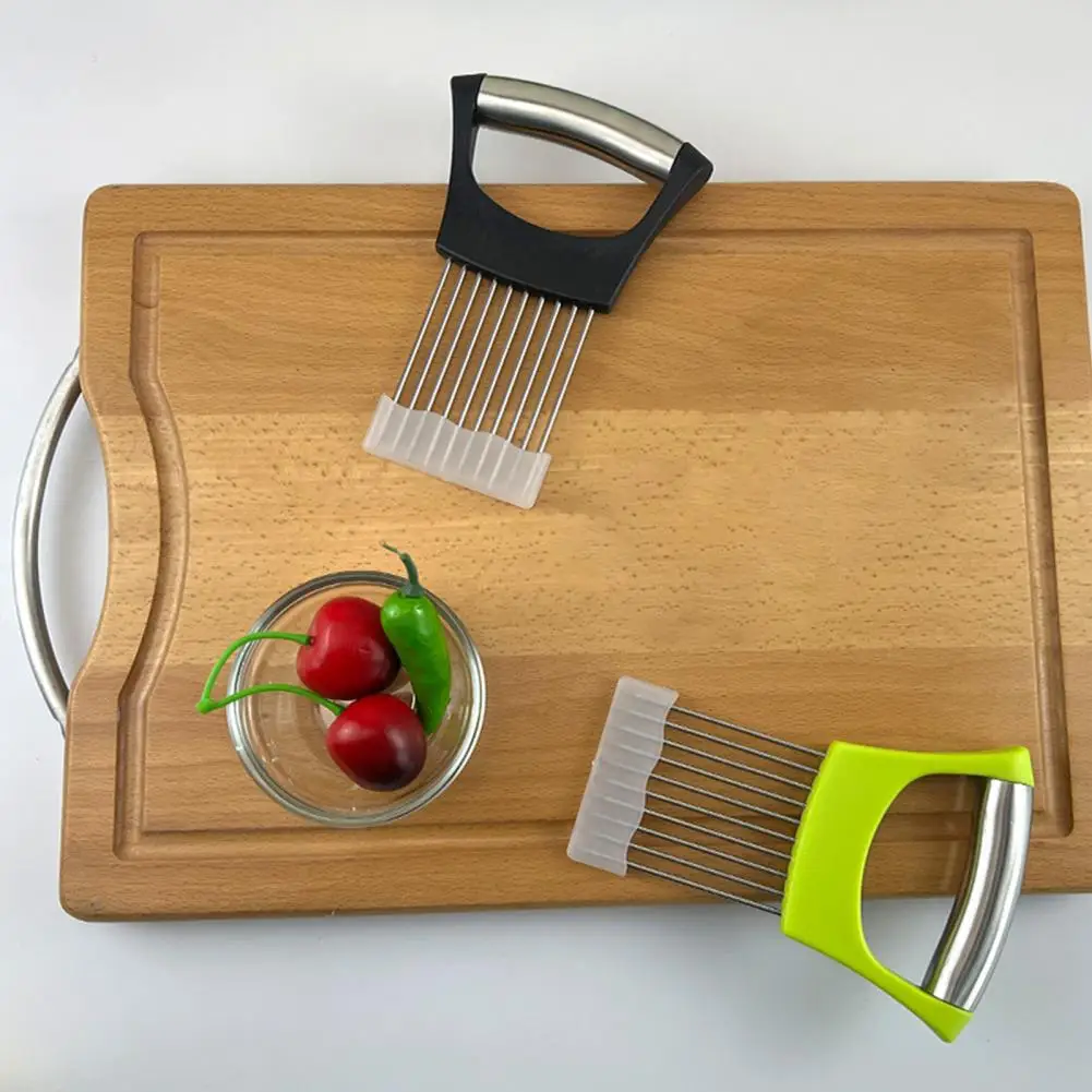 Vegetable Slicer Tool Stainless Steel Onion Cutter Slicer Set for Kitchen Vegetable Chopper Non-slip Grip for Potato