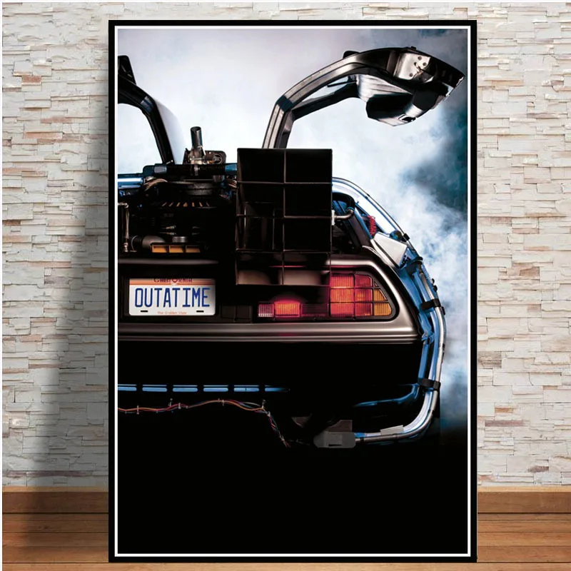 

Back to the Future Movie Classic Neon Car Posters Wall Art Picture Decorative Print Canvas Paintings For Living Room Home Decor