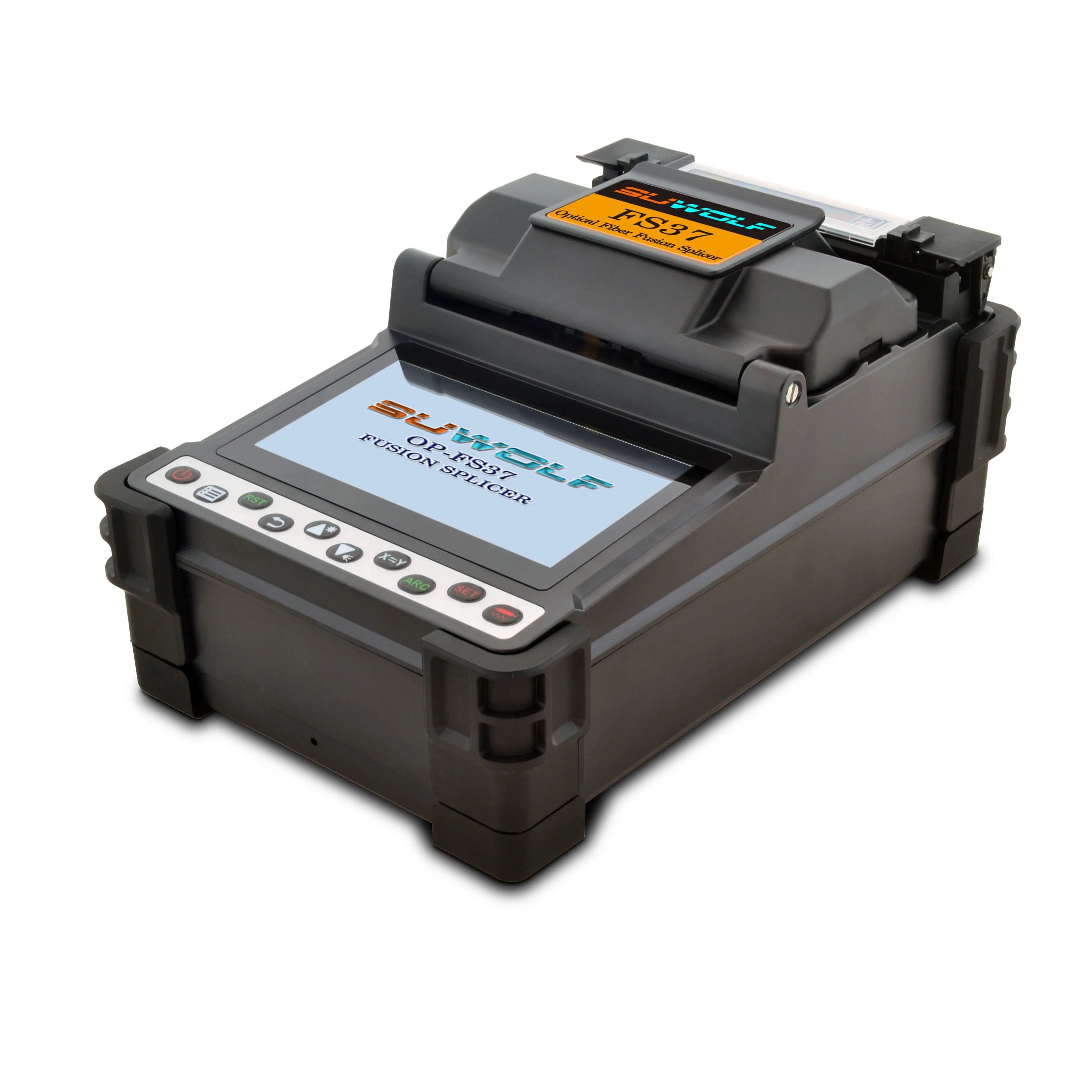 SUWOLF 4.3" Touch LCD Screen High Precision Fiber Optic Fusion Splicer Machine for SM, MM, NZ-DS, EDF Fibers (FS37)
