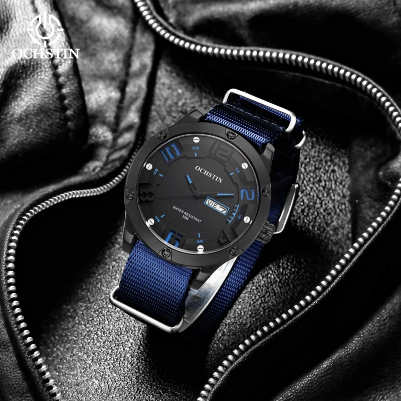 Ochstin Creative Nylon Series Personalized Trend Multi functional Calendar Quartz Movement Waterproof Watch Men's Quartz Watch