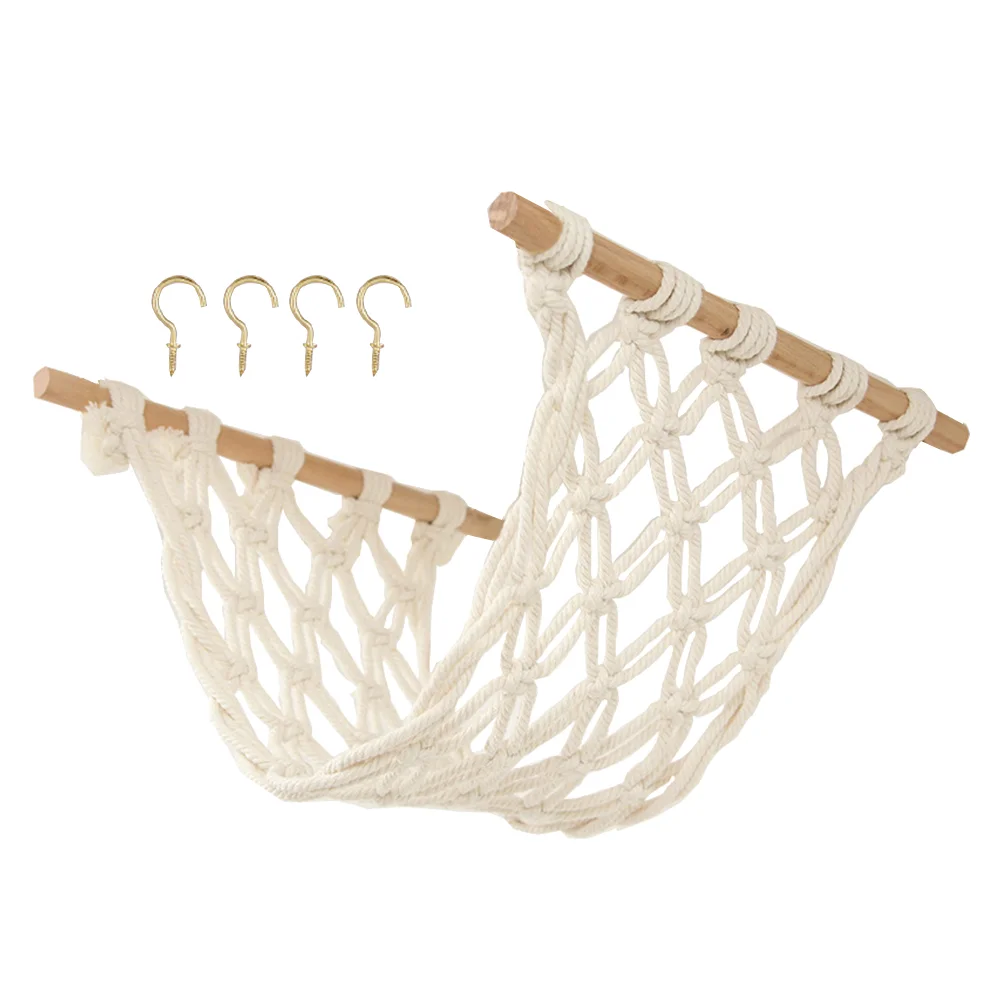 

Fruit Hanging Basket Kitchen Hammock Handwoven Lace Vegetable Storage Beech Ornament