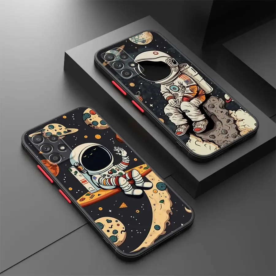Cartoon Astronaut Soft Phone Case - Whimsical Space Theme Cover