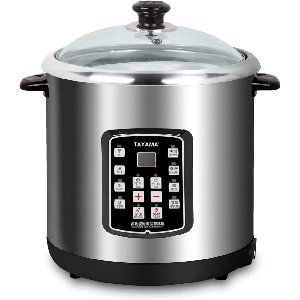 TSP-1000 Stainless Steel 8-in-1 Multi-Functional Electric Stew Cooker 10 Liter, Large