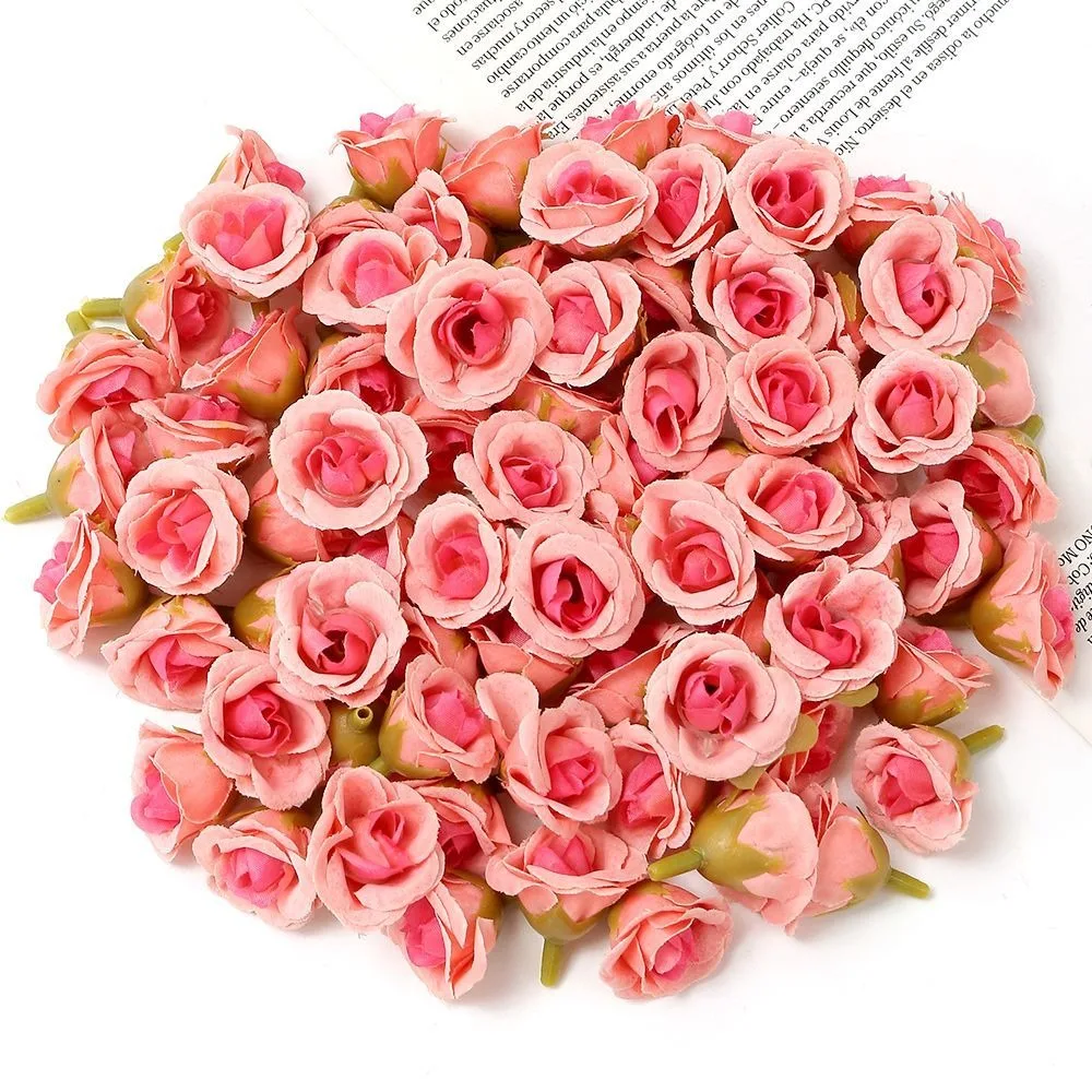 10/20/50 Stück 2 cm große künstliche Rosenblütenköpfe für Heimdekoration, Hochzeitsdekoration, künstliche Blumen, DIY-Kranz, Scrapbook, Geschenkzubehör – Detail 10