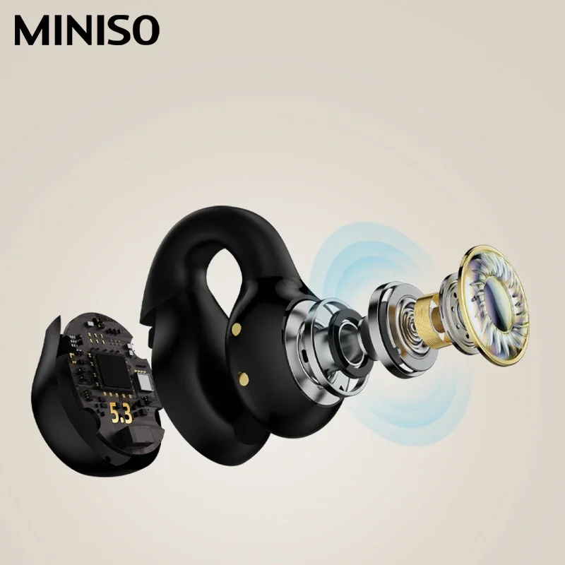 MINISO M14 블루투스 헤드셋, ENC 소음 감소 이어폰, 이어 후크 무선 헤드폰, HIFI 사운드, 저지연 이어버드, V5.3, 신제품