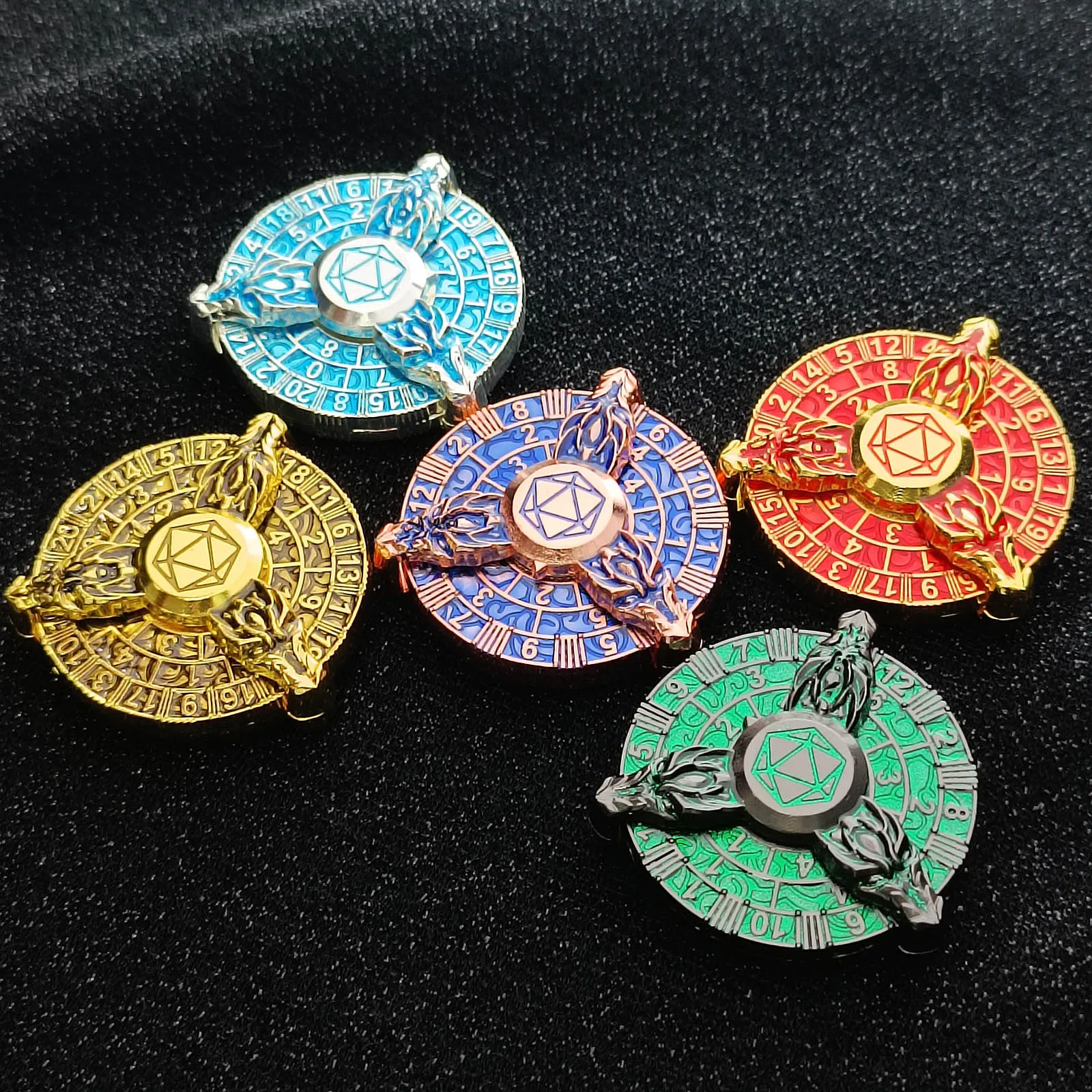 Fingertip gyro Dice Metal Roulette Dice Metal D10 DND for role playing dice Collectors Board Game Rpg D&D dice